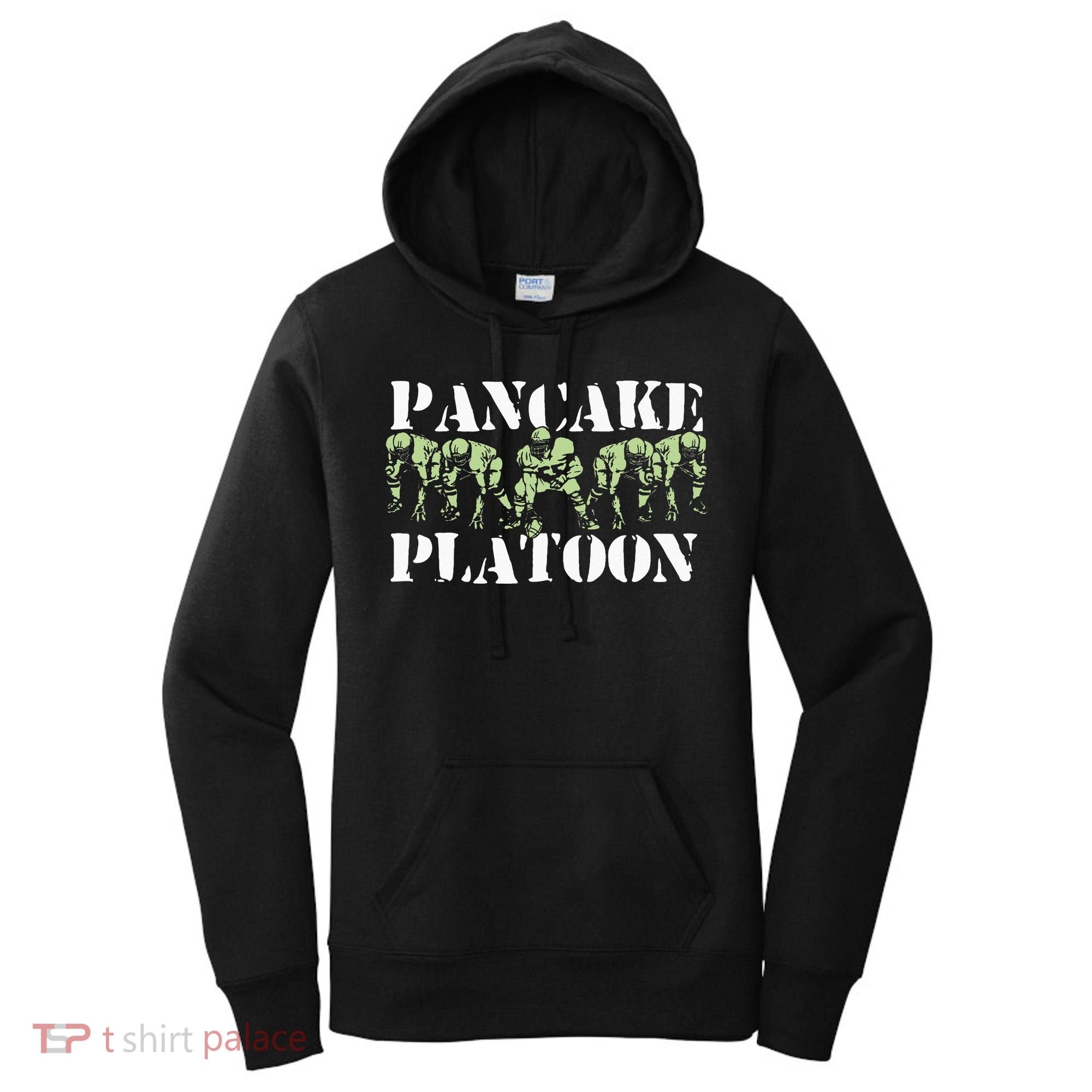 Pancake Platoon Funny Offensive Lineman Football OLine Women's Hoodie