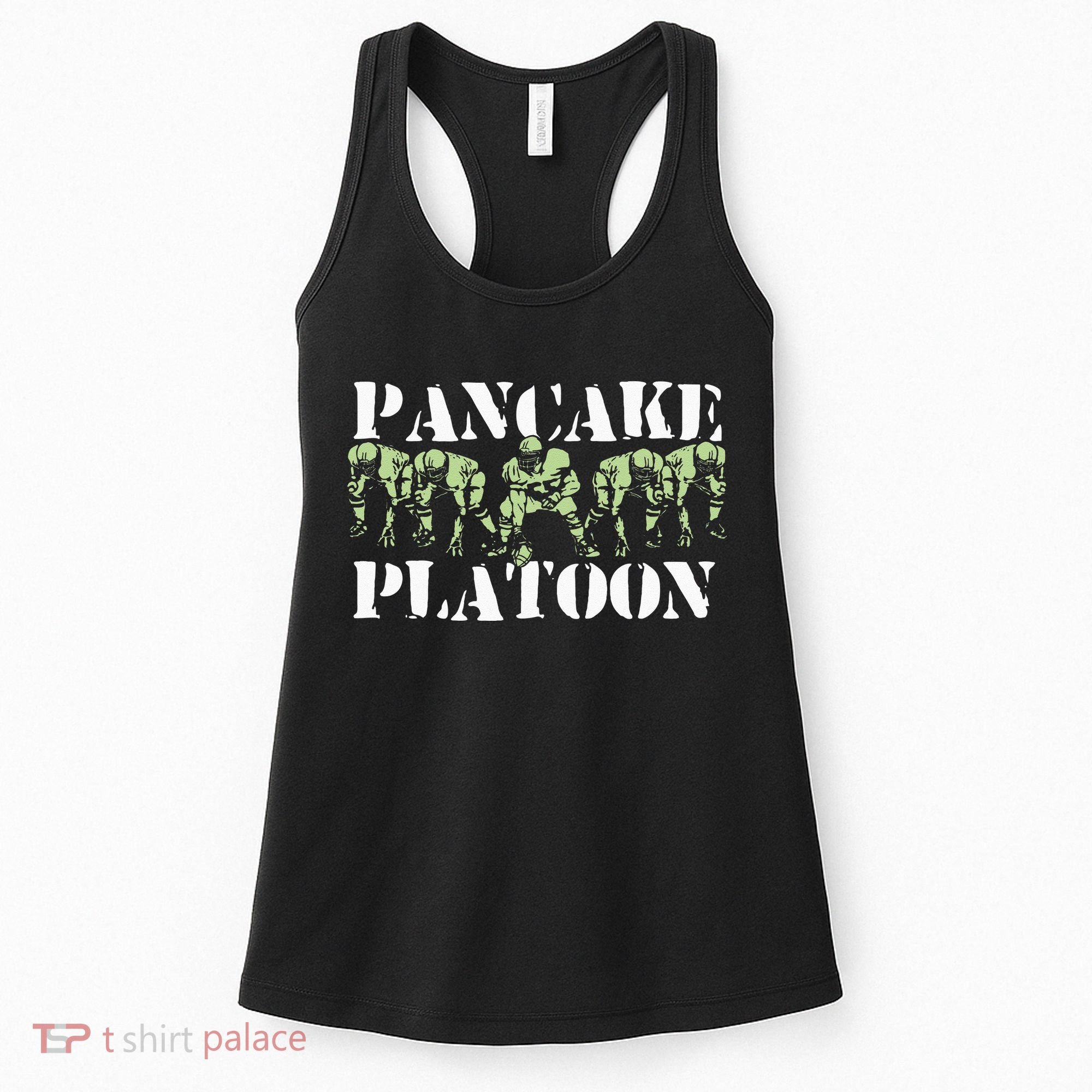 Pancake Platoon Funny Offensive Lineman Football OLine Women's Tank Top