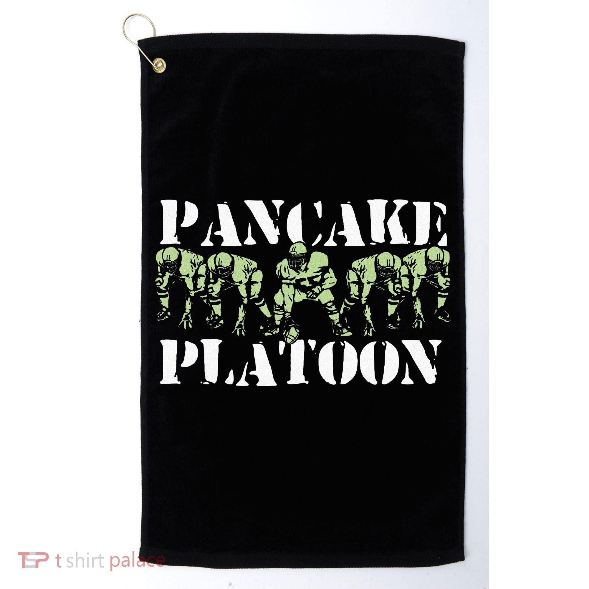 Pancake Platoon Funny Offensive Lineman Football OLine Golf Towel