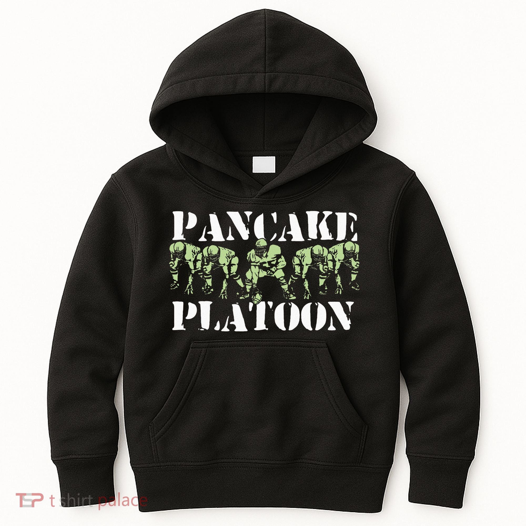 Pancake Platoon Funny Offensive Lineman Football OLine Kids Hoodie