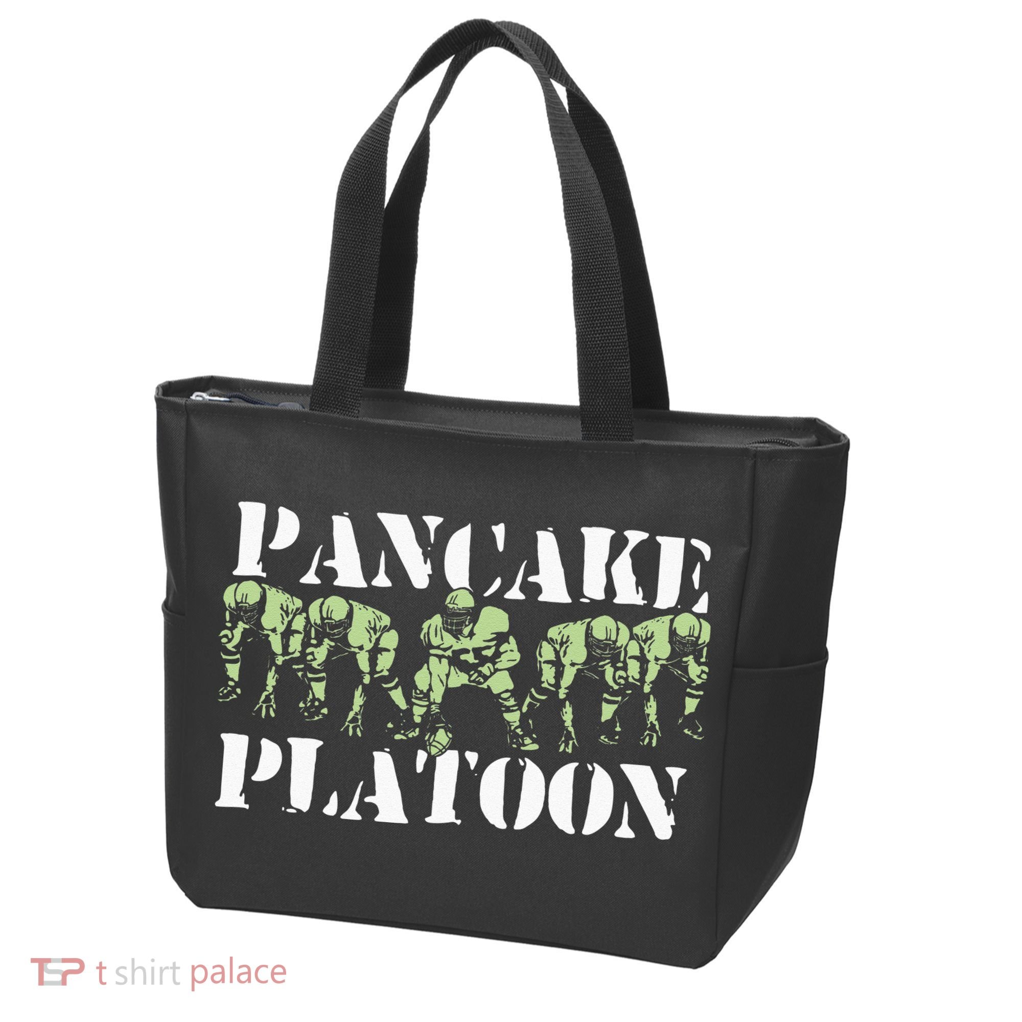 Pancake Platoon Funny Offensive Lineman Football OLine Tote Bag