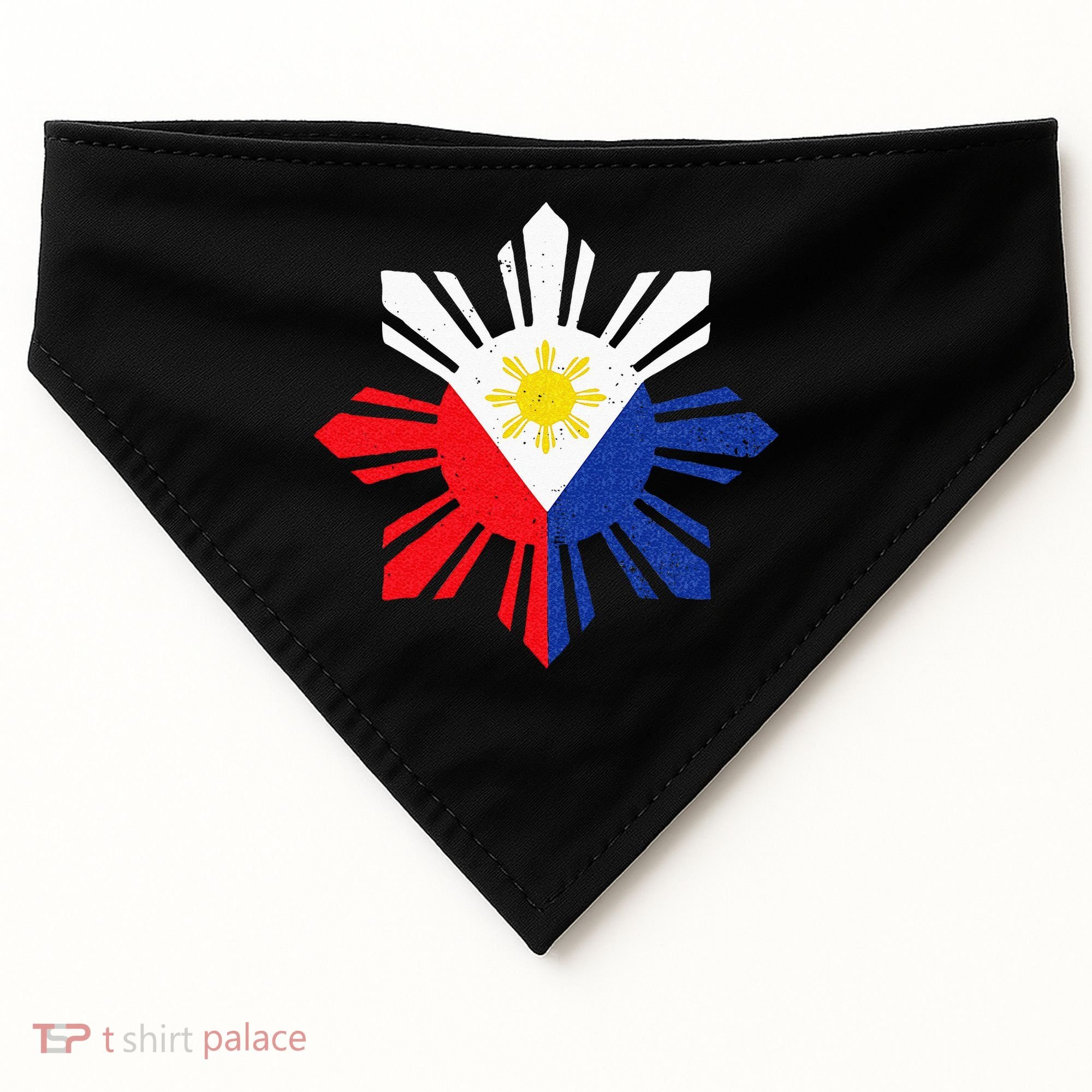 Proud Pinoy Filipino Pride Philippines Flag USA-Made Doggie Bandana