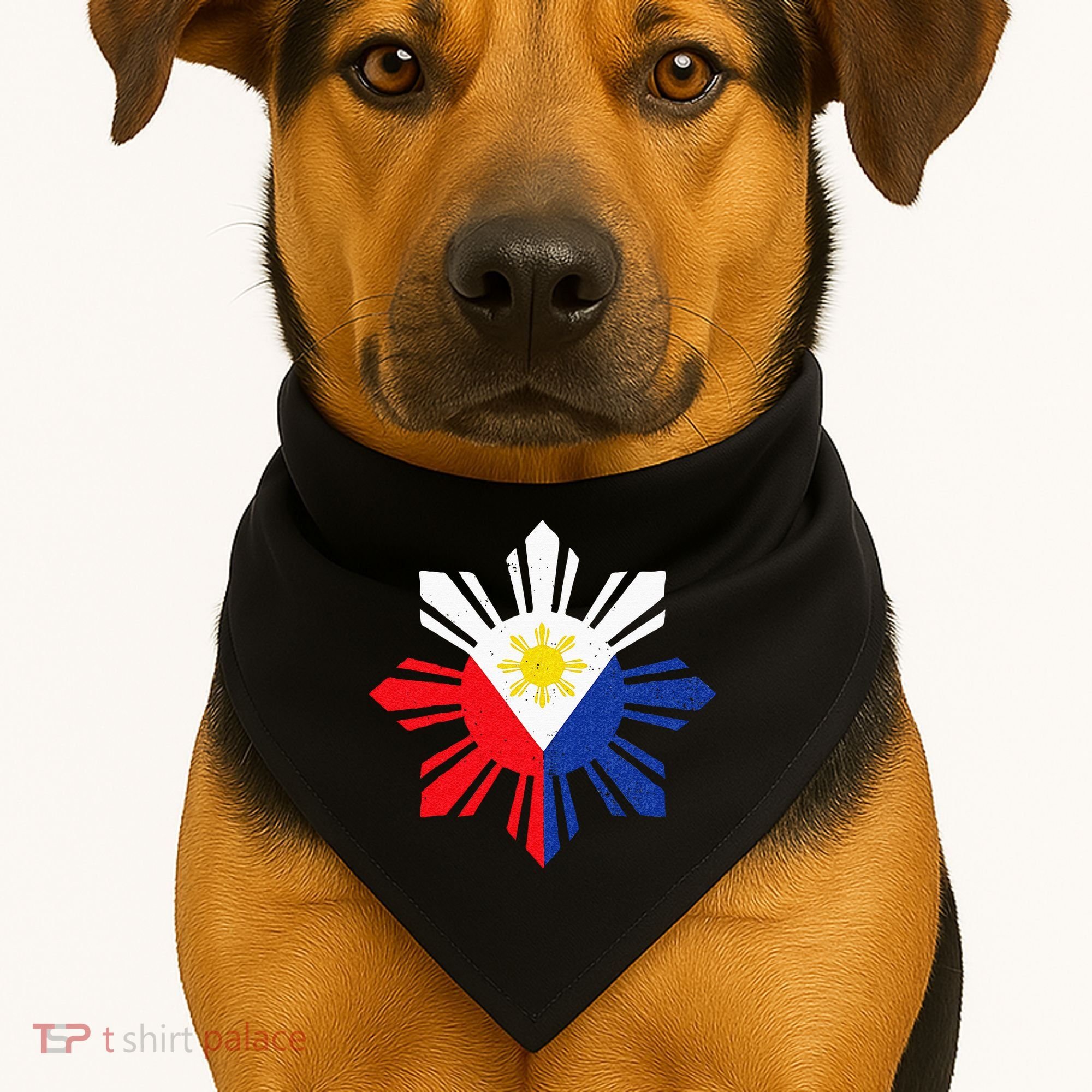 Proud Pinoy Filipino Pride Philippines Flag USA-Made Doggie Bandana