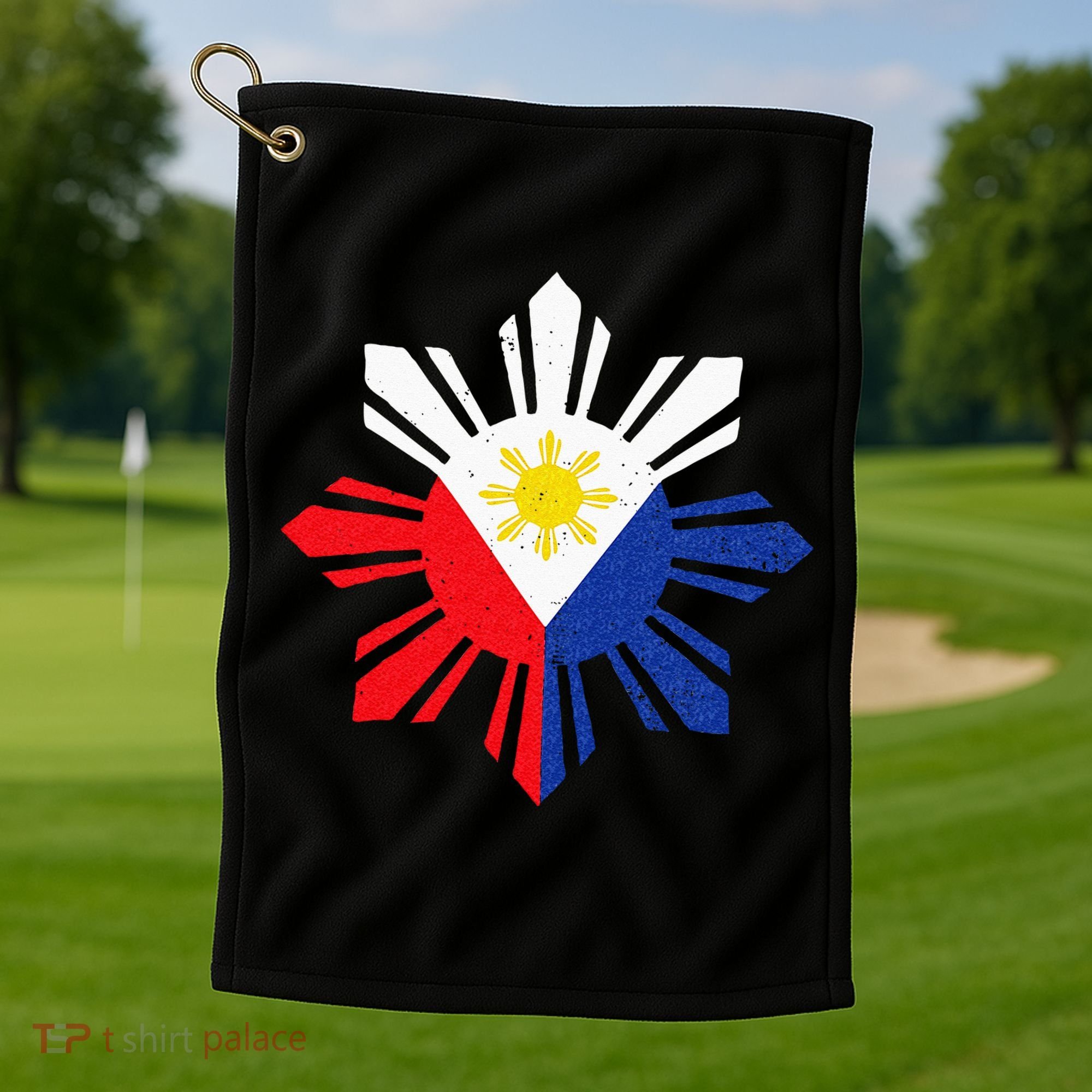 Proud Pinoy Filipino Pride Philippines Flag Golf Towel