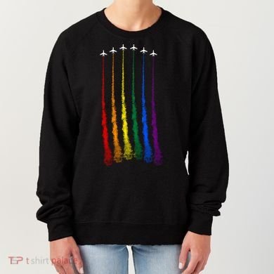 Plane Pride Flag Rainbow LGBT LGBTQ Pride Month Pride Ally Women's Sweatshirt