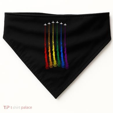 Plane Pride Flag Rainbow LGBT LGBTQ Pride Month Pride Ally USA-Made Doggie Bandana