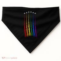 Plane Pride Flag Rainbow LGBT LGBTQ Pride Month Pride Ally USA-Made Doggie Bandana thumb 0