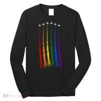 Plane Pride Flag Rainbow LGBT LGBTQ Pride Month Pride Ally Long Sleeve Shirt thumb 0