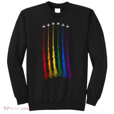 Plane Pride Flag Rainbow LGBT LGBTQ Pride Month Pride Ally Sweatshirt