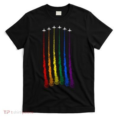 Plane Pride Flag Rainbow LGBT LGBTQ Pride Month Pride Ally T-Shirt