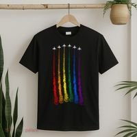 Plane Pride Flag Rainbow LGBT LGBTQ Pride Month Pride Ally T-Shirt thumb 2
