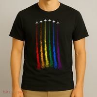Plane Pride Flag Rainbow LGBT LGBTQ Pride Month Pride Ally T-Shirt thumb 3
