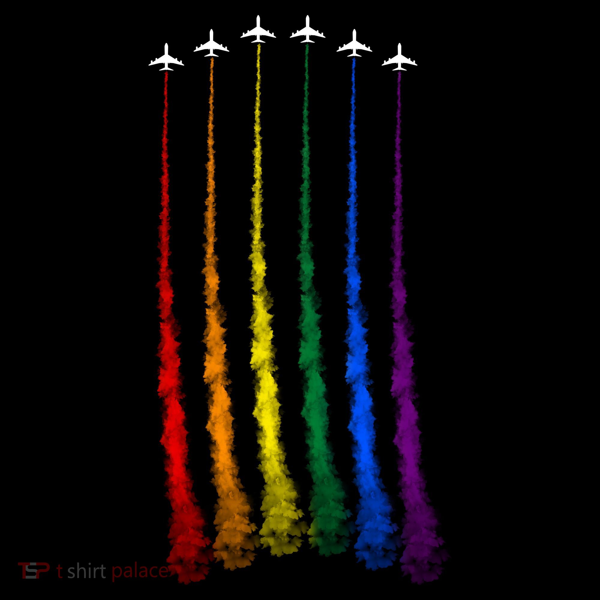 Plane Pride Flag Rainbow LGBT LGBTQ Pride Month Pride Ally T-Shirt