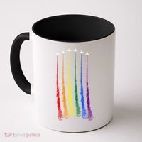 Plane Pride Flag Rainbow LGBT LGBTQ Pride Month Pride Ally Coffee Mug thumb 0