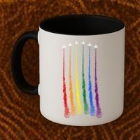 Plane Pride Flag Rainbow LGBT LGBTQ Pride Month Pride Ally Coffee Mug thumb 2