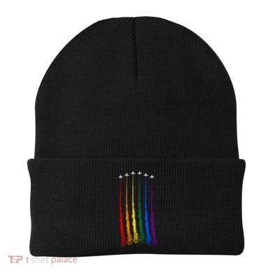 Plane Pride Flag Rainbow LGBT LGBTQ Pride Month Pride Ally Beanie