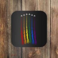 Plane Pride Flag Rainbow LGBT LGBTQ Pride Month Pride Ally Coaster thumb 0