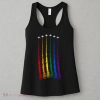 Plane Pride Flag Rainbow LGBT LGBTQ Pride Month Pride Ally Women's Tank Top thumb 3