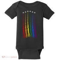 Plane Pride Flag Rainbow LGBT LGBTQ Pride Month Pride Ally Baby Bodysuit thumb 0