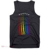Plane Pride Flag Rainbow LGBT LGBTQ Pride Month Pride Ally Tank Top thumb 0