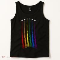 Plane Pride Flag Rainbow LGBT LGBTQ Pride Month Pride Ally Tank Top thumb 2