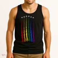 Plane Pride Flag Rainbow LGBT LGBTQ Pride Month Pride Ally Tank Top thumb 3