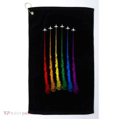 Plane Pride Flag Rainbow LGBT LGBTQ Pride Month Pride Ally Golf Towel
