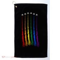 Plane Pride Flag Rainbow LGBT LGBTQ Pride Month Pride Ally Golf Towel thumb 0