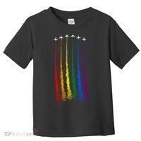 Plane Pride Flag Rainbow LGBT LGBTQ Pride Month Pride Ally Toddler T-Shirt thumb 0