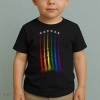 Plane Pride Flag Rainbow LGBT LGBTQ Pride Month Pride Ally Toddler T-Shirt thumb 2