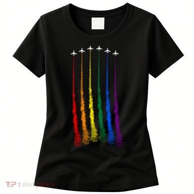 Plane Pride Flag Rainbow LGBT LGBTQ Pride Month Pride Ally Women's T-Shirt