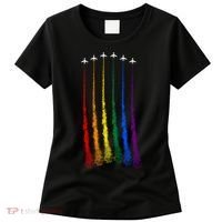 Plane Pride Flag Rainbow LGBT LGBTQ Pride Month Pride Ally Women's T-Shirt thumb 0