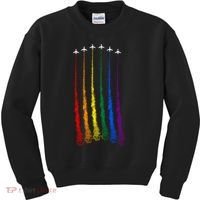 Plane Pride Flag Rainbow LGBT LGBTQ Pride Month Pride Ally Kids Sweatshirt thumb 0