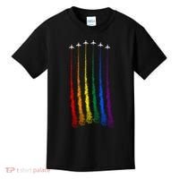 Plane Pride Flag Rainbow LGBT LGBTQ Pride Month Pride Ally Kids T-Shirt thumb 0
