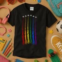 Plane Pride Flag Rainbow LGBT LGBTQ Pride Month Pride Ally Kids T-Shirt thumb 3
