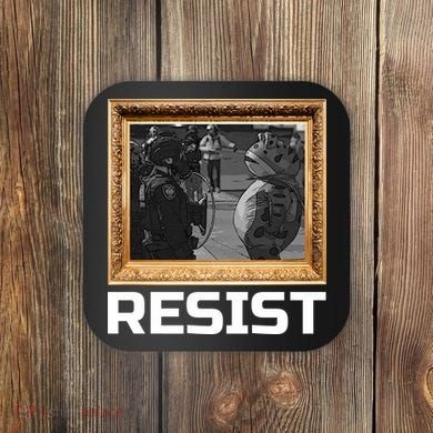 Portland Protest Frog Resist Coaster