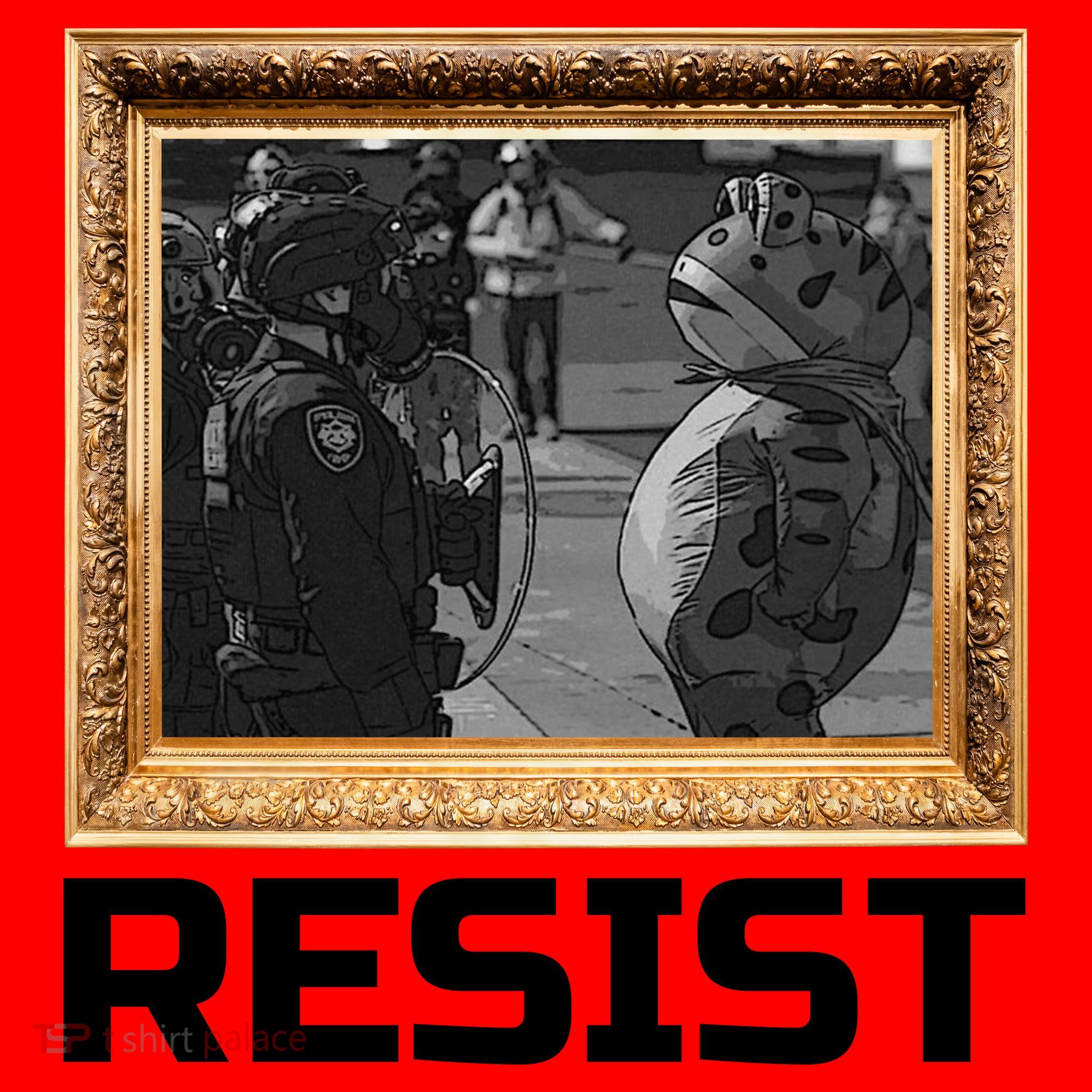 Portland Protest Frog Resist Santa Hat