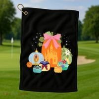 Princess Pumpkins Fall Princesses And Pumpkin Castle Golf Towel thumb 1