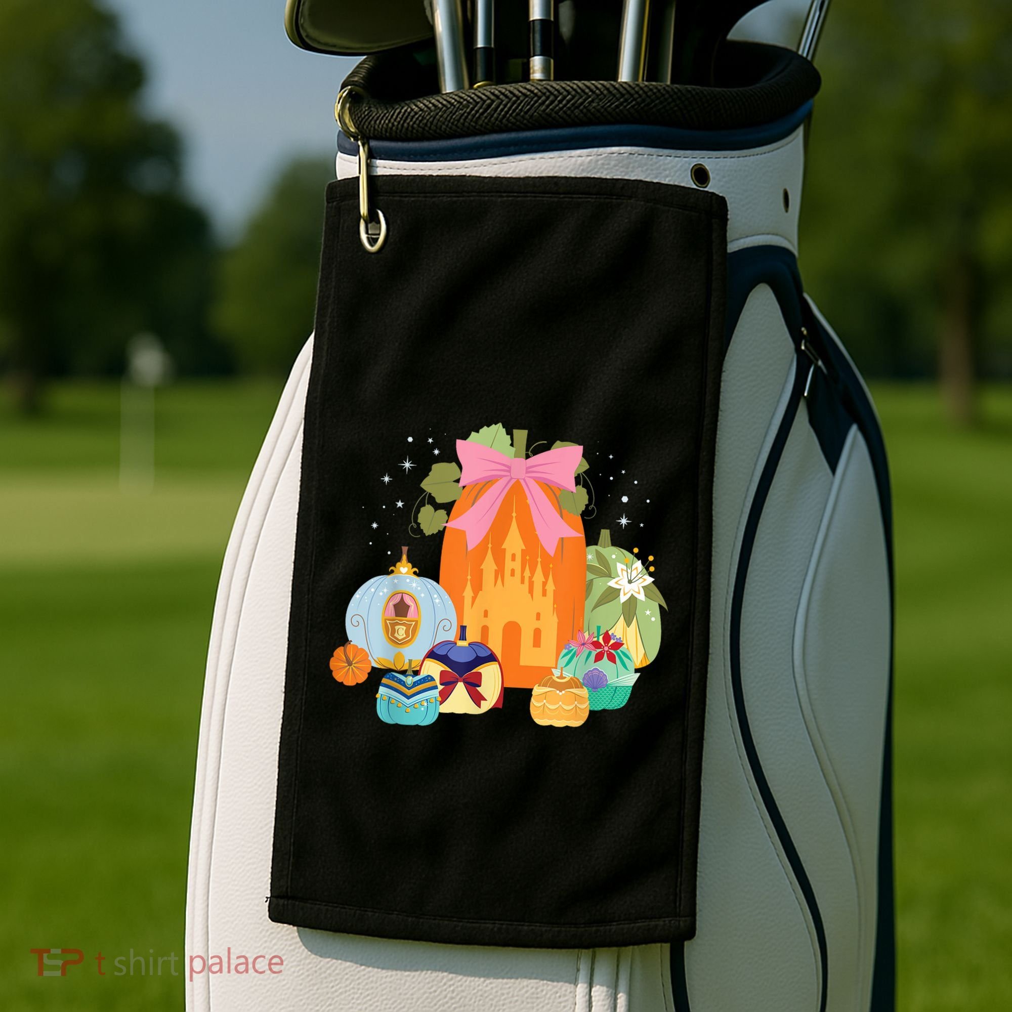 Princess Pumpkins Fall Princesses And Pumpkin Castle Golf Towel