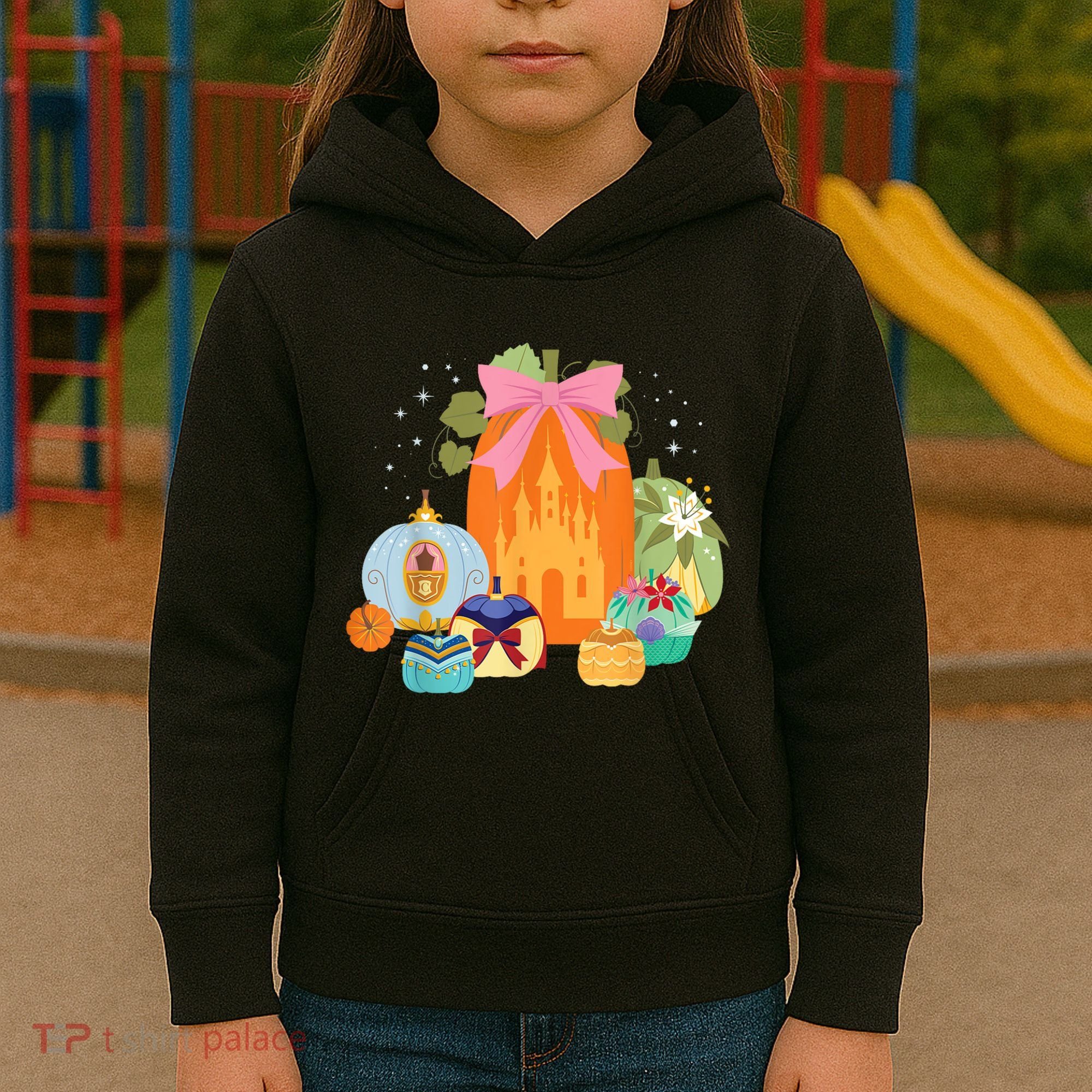 Princess Pumpkins Fall Princesses And Pumpkin Castle Kids Hoodie