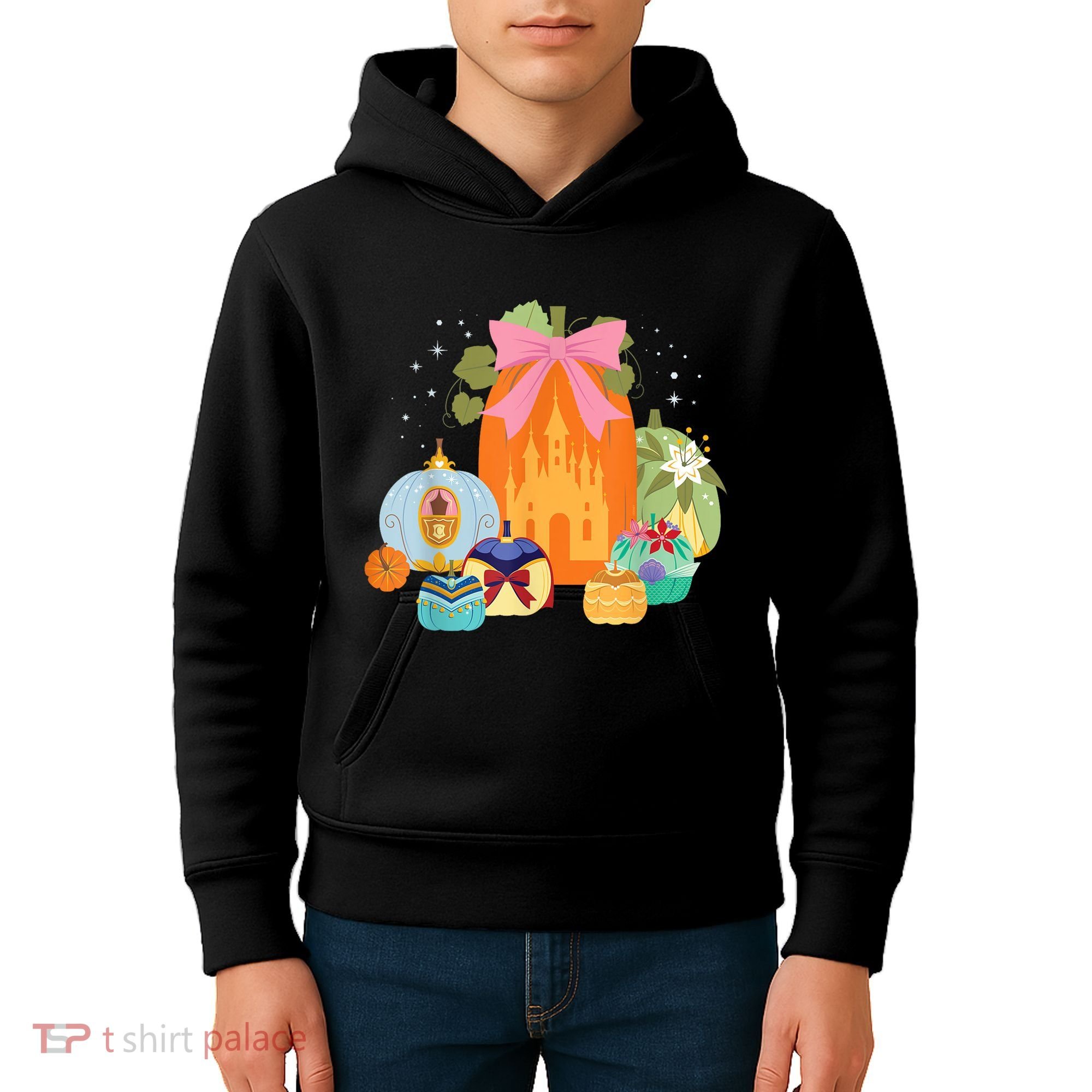 Princess Pumpkins Fall Princesses And Pumpkin Castle Kids Hoodie