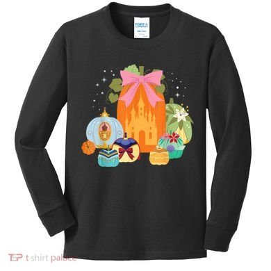 Princess Pumpkins Fall Princesses And Pumpkin Castle Kids Long Sleeve Shirt
