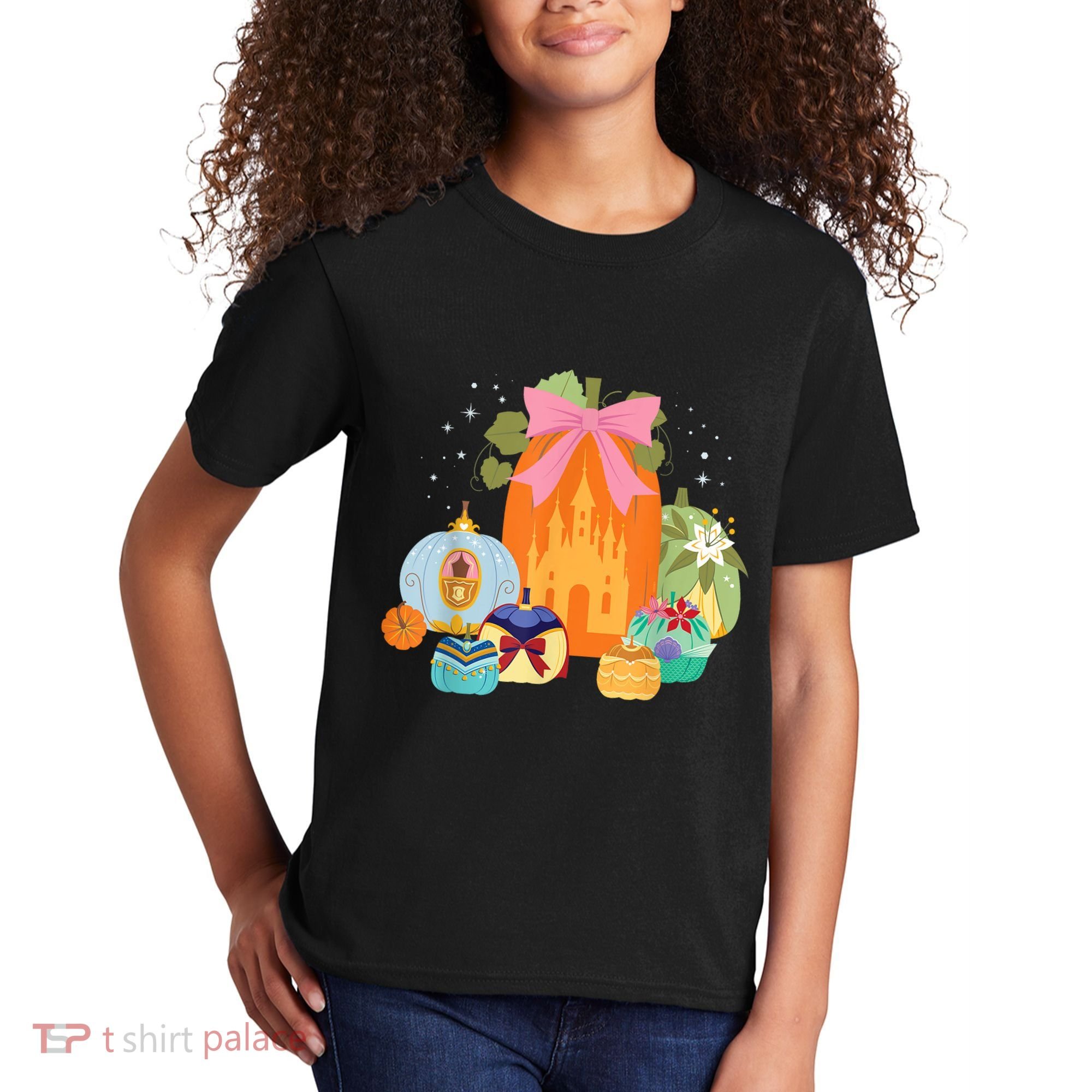 Princess Pumpkins Fall Princesses And Pumpkin Castle Kids T-Shirt