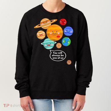 Pluto Planegift Funny Cartoon Planets Never Forget Pluto Gift Women's Sweatshirt