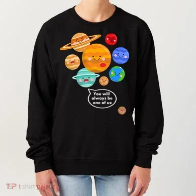 Pluto Planegift Funny Cartoon Planets Never Forget Pluto Gift Women's Sweatshirt