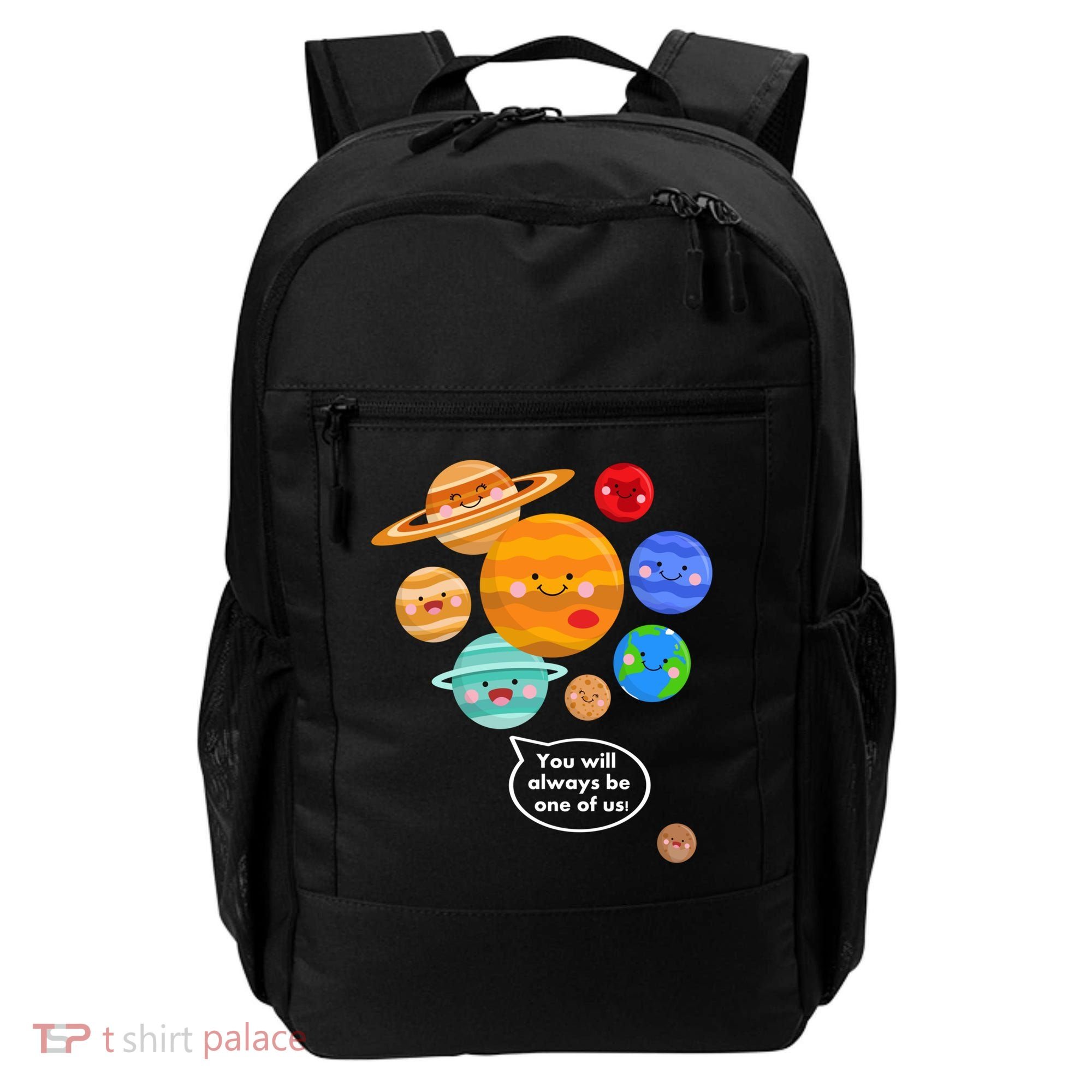 Pluto Planegift Funny Cartoon Planets Never Forget Pluto Gift Backpack
