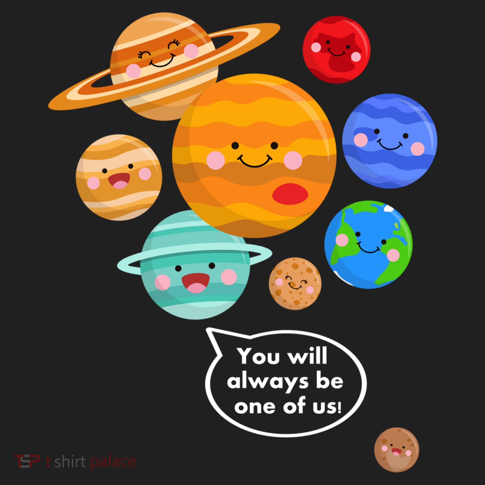 Pluto Planegift Funny Cartoon Planets Never Forget Pluto Gift Beanie