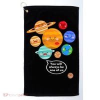 Pluto Planegift Funny Cartoon Planets Never Forget Pluto Gift Golf Towel thumb 0