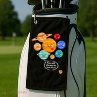 Pluto Planegift Funny Cartoon Planets Never Forget Pluto Gift Golf Towel thumb 2