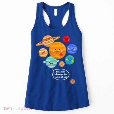 Pluto Planegift Funny Cartoon Planets Never Forget Pluto Gift Women's Tank Top